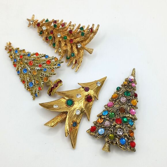 Vintage Christmas Tree Brooches LOT 2 ART Arthur Pepper - Picture 9 of 11